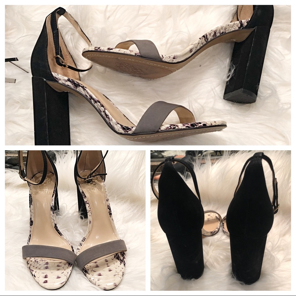 VINCE CAMUTO CHUNKY HEEL PEEP TOE